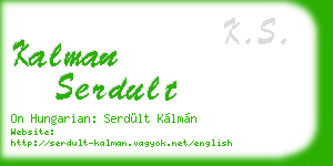 kalman serdult business card