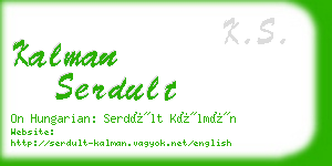 kalman serdult business card